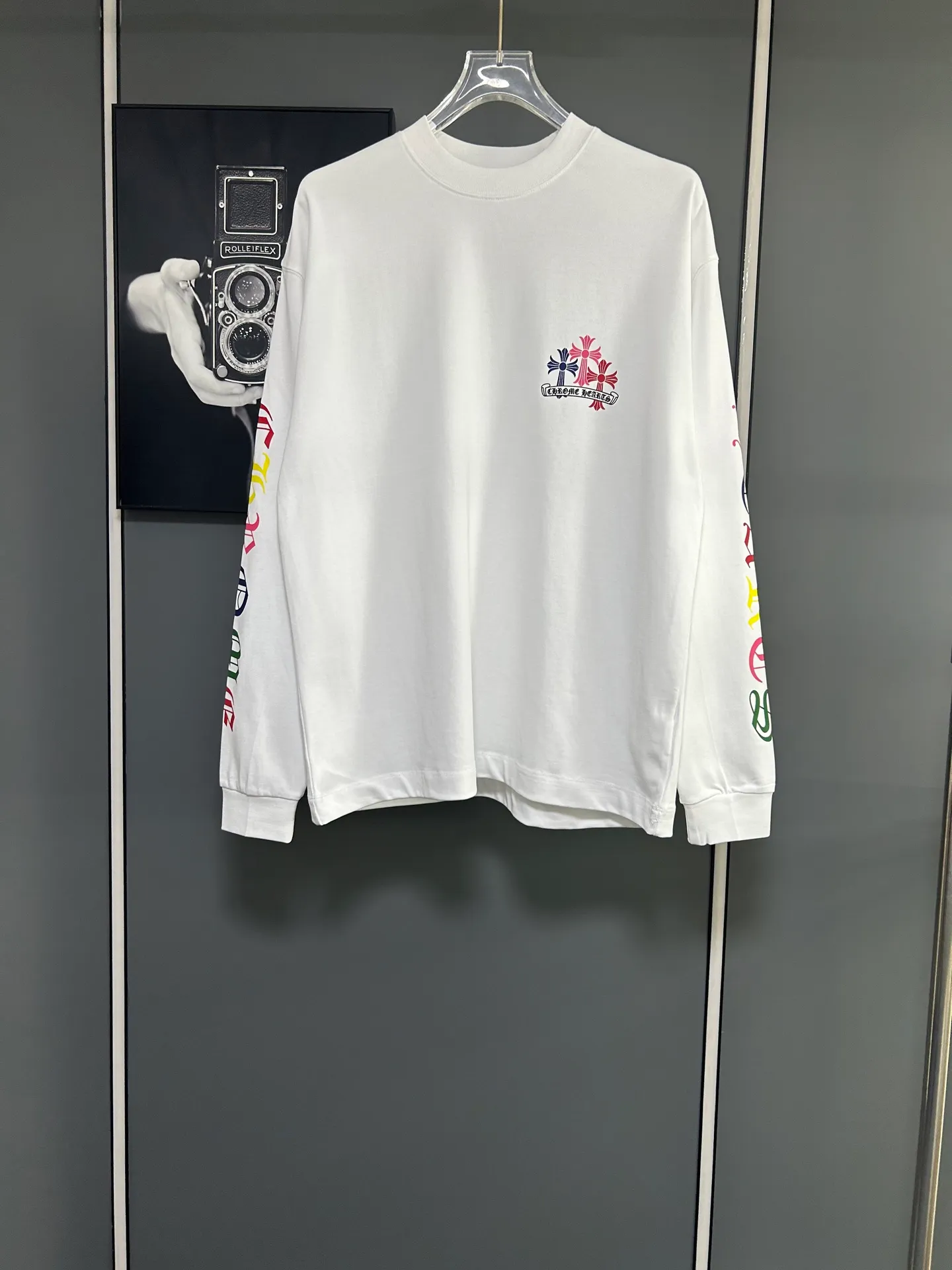 P230 2026 new (exclusive) Chrome Hearts autumn and winter limited edition heavyweight high-weight long-sleeved T-shirt, customized Dreamweaver Yayun ribbed cotton designer concept style Fabric: Heavy 380g Size: S M L XL Color: White